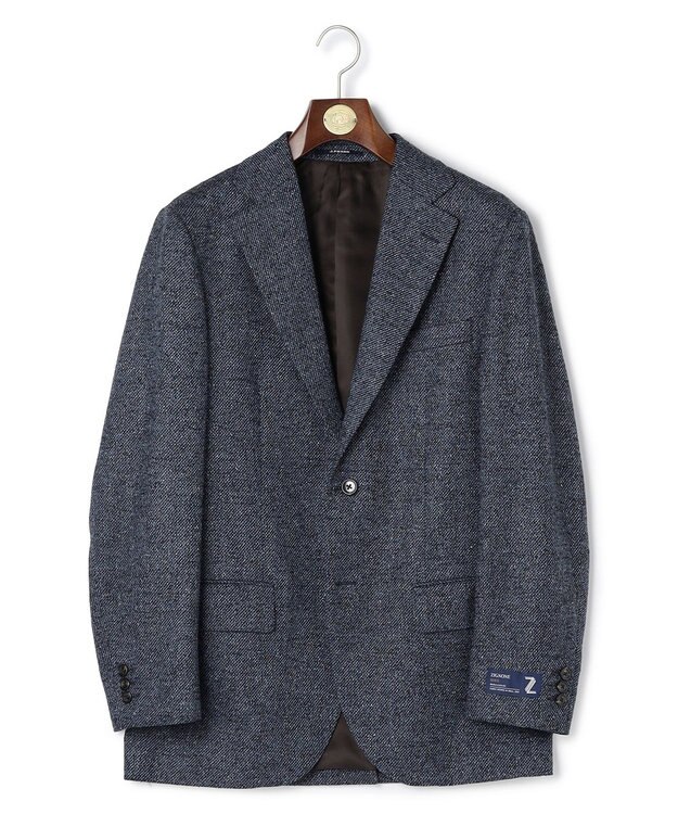 J.PRESS MEN 【ZIGNONE SOUL / ジニョーネ ソウル】 ウールシルクツイード ジャケット ダルブルー系