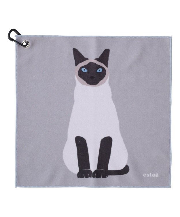 MOONBAT 【WEB限定】エスタ (estaa) くっつきタオル　ねこ グレー