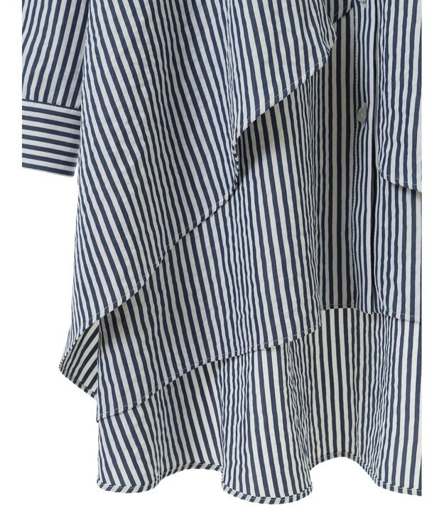 earth music&ecology アシンメトリーティアードチュニック Stripe