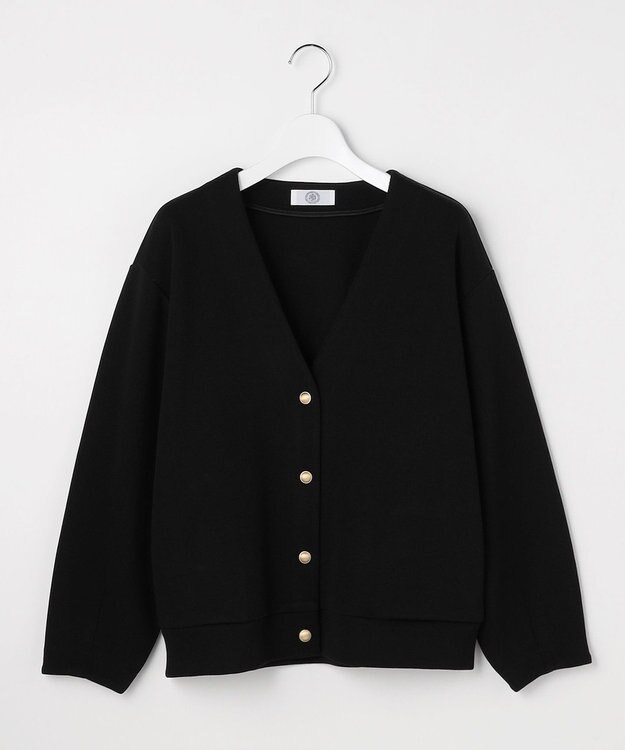 J.PRESS LADIES ジャージー Vネック カーディガン ブラック系