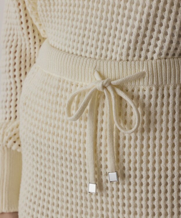 GRACE CONTINENTAL メッシュタイトニットスカート ホワイト