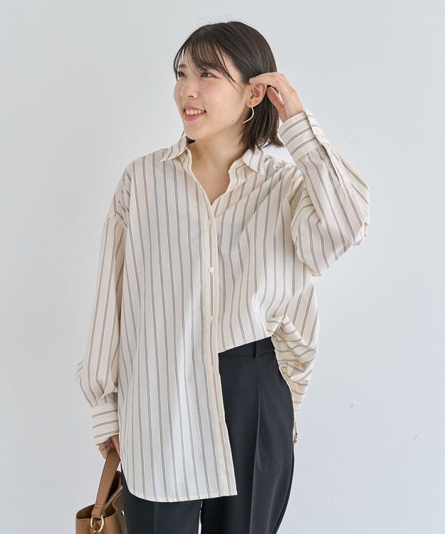 Green Parks イージーケアアソートシャツチュニック Ivory