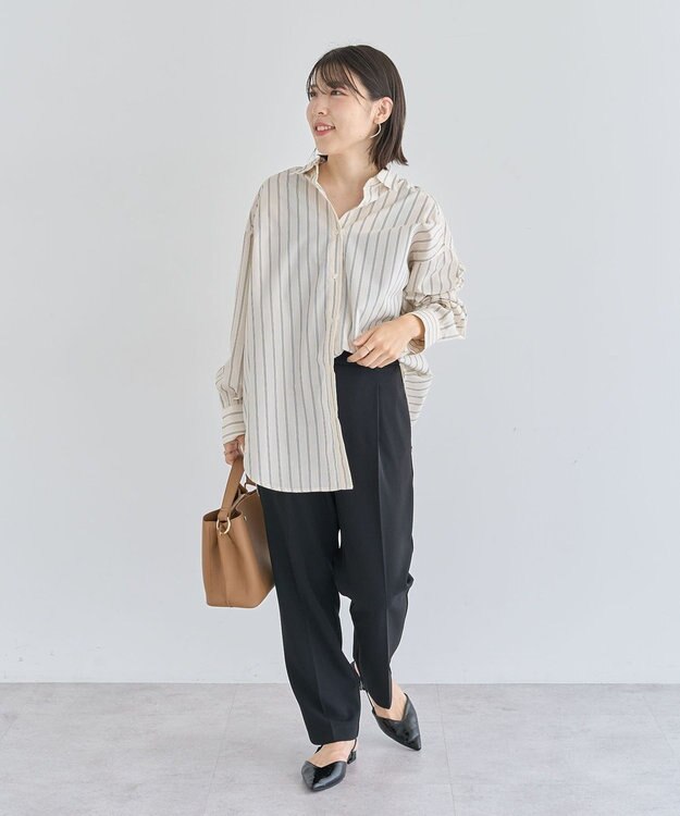 Green Parks イージーケアアソートシャツチュニック Ivory