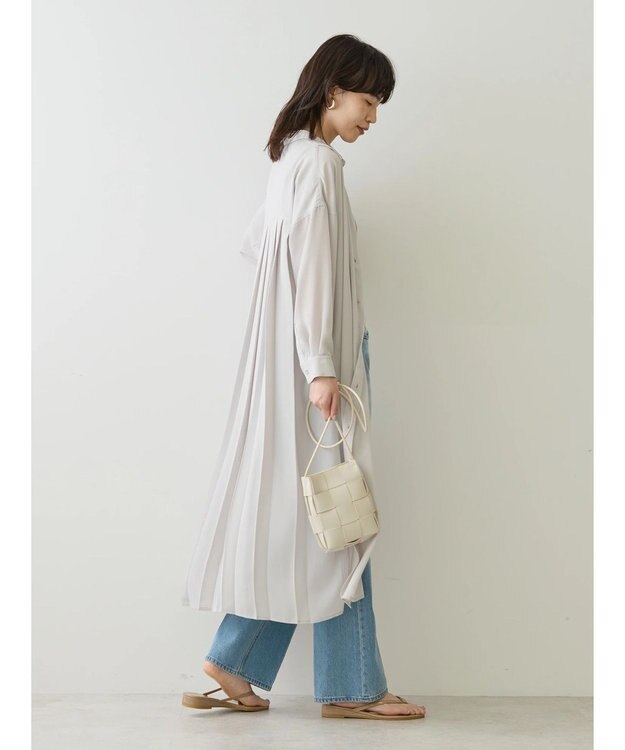 AMERICAN HOLIC ジョーゼットバックプリーツワンピース Light Gray