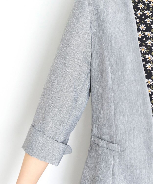 Tiaclasse 【吸水速乾・接触冷感・UVケア・防シワ・洗える】カチオンカラーレスジャケット チャコールグレー