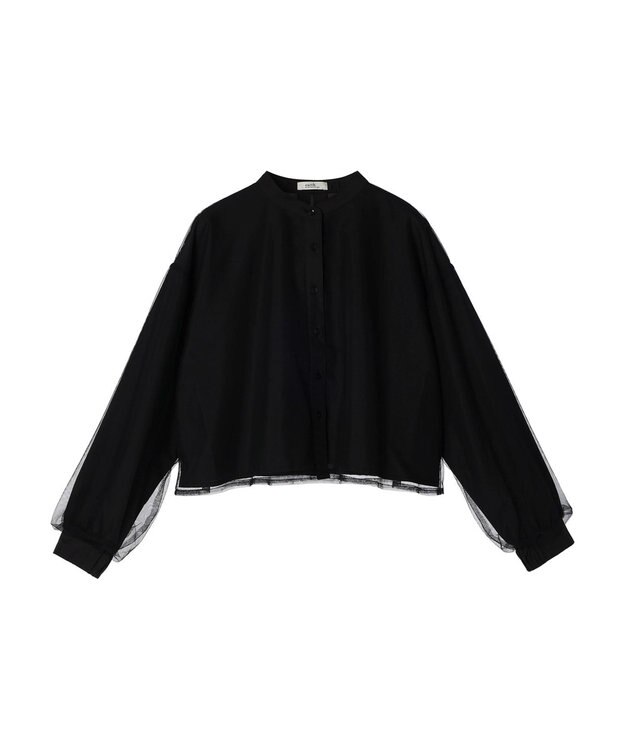 earth music&ecology チュールレイヤードシャツ Black