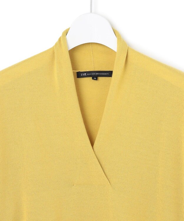 23区 【洗える】ウールテンジク Vネック ニット イエロー系
