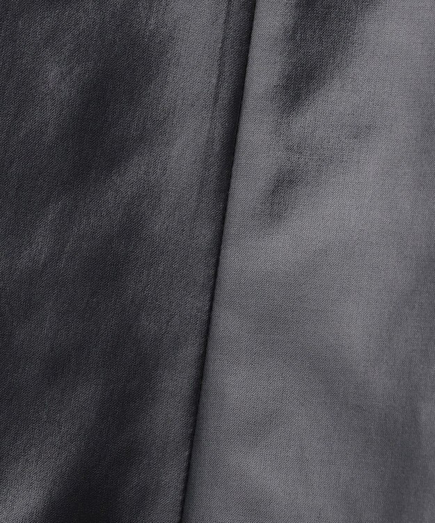 ICB L 【洗える】サテンワックスヴィンテージ フレアスカート ブラック系