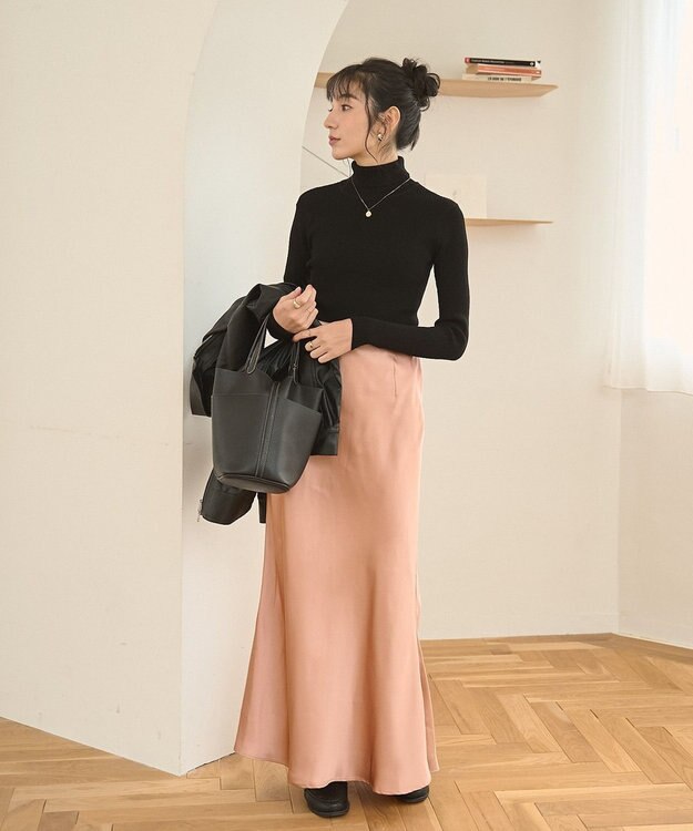 WEGO 【手洗い可】タートルネックニット ブラック