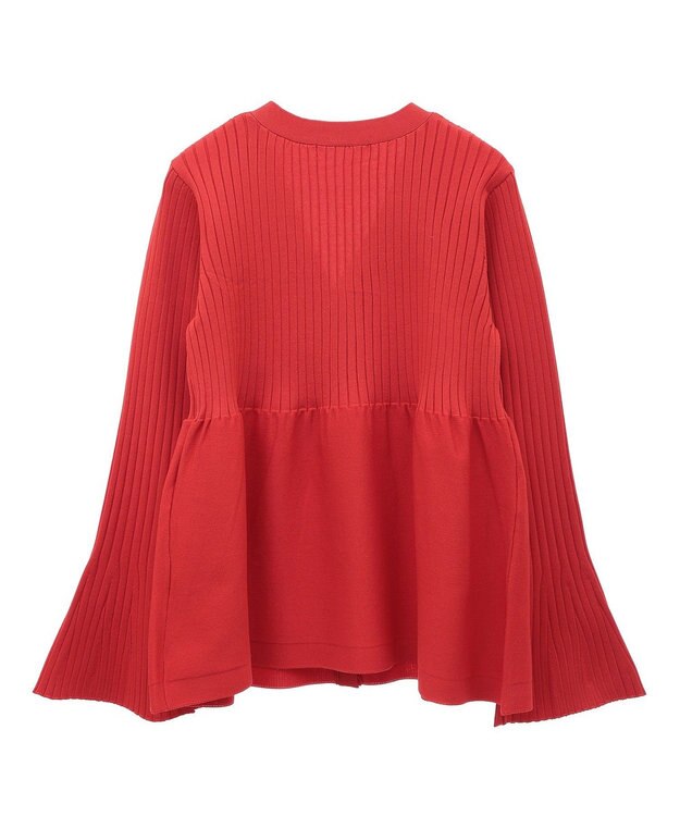 Green Parks ペプラムニットカーディガン Red