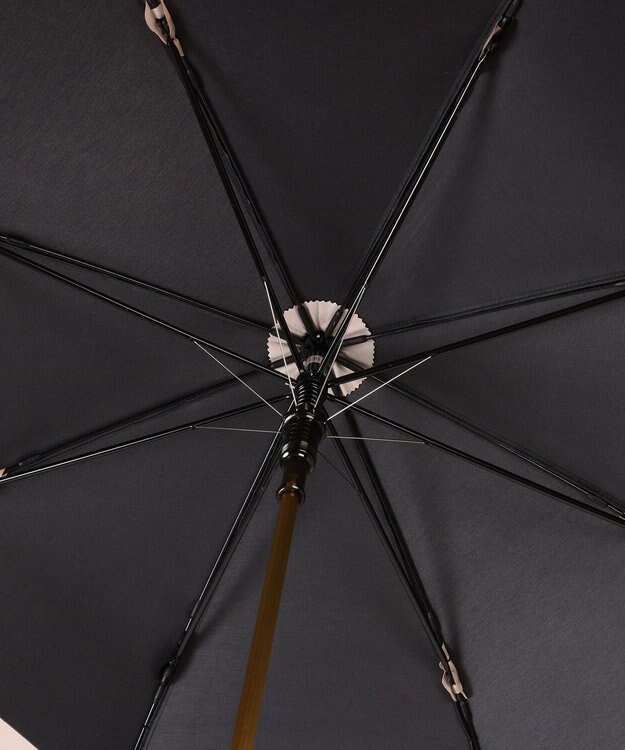 MOONBAT 【耐風】FURLA 長傘 カラーボーダー 日本製 ブラック