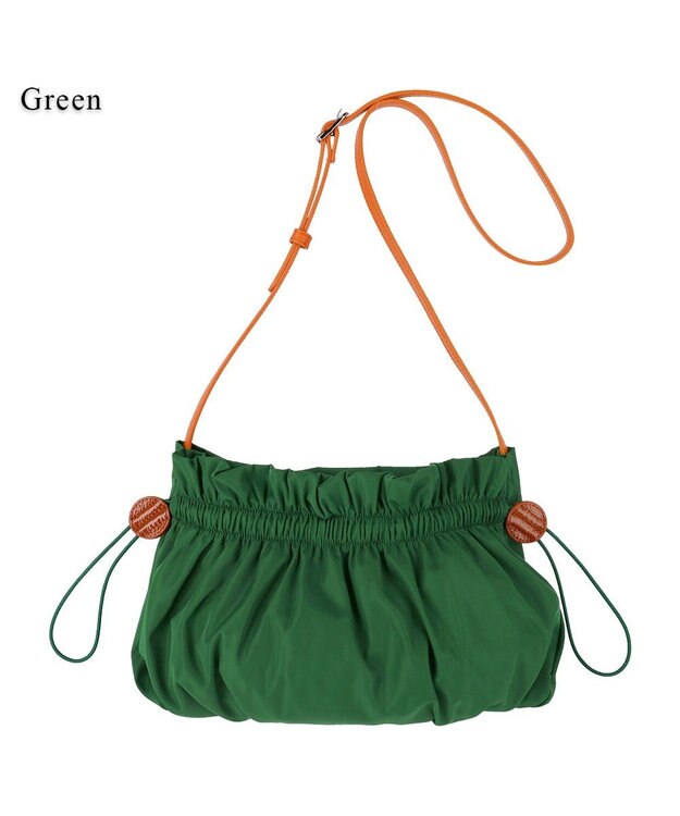 tsumori chisato CARRY ギャザー ショルダーバッグ グリーン