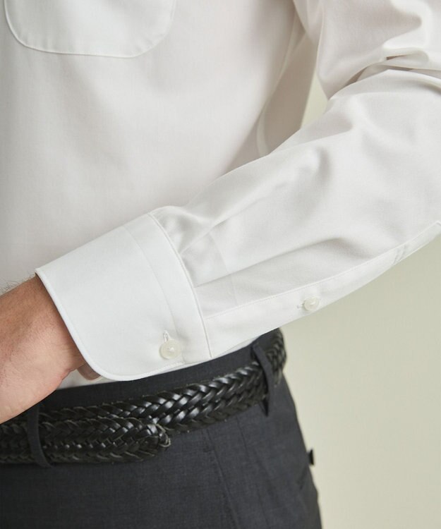 GOTAIRIKU 【形態安定】PREMIUMPLEATS_レギュラーカラー 通年ドレスシャツ ホワイト系