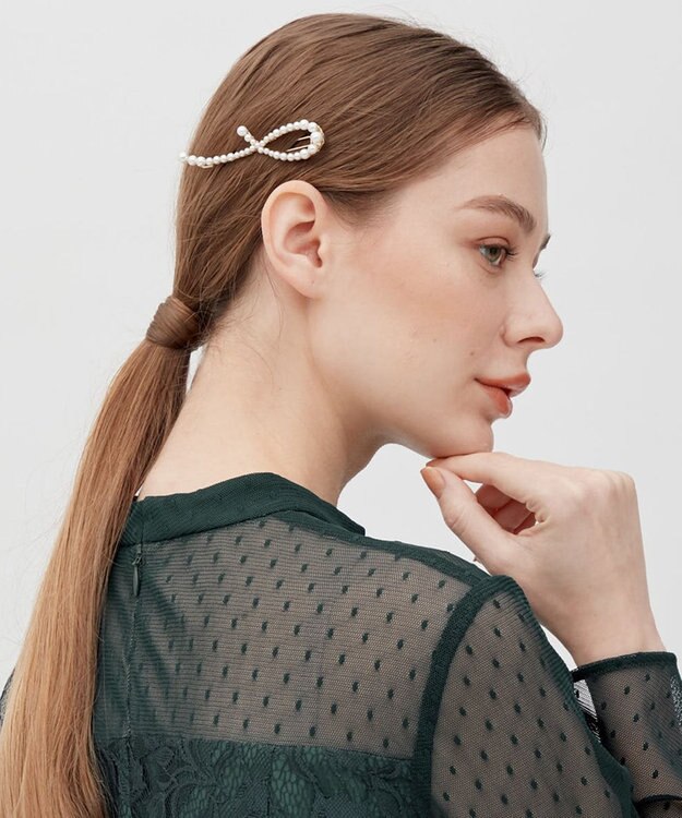 23区 【APPLAUDIR】ニュアンスパール バレッタ ゴールド系