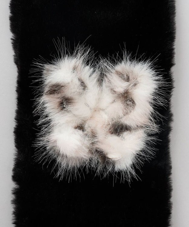 AURORA 【 ANNA SUI（アナ スイ）】バタフライエコファー差込マフラー(WASH) ブラック