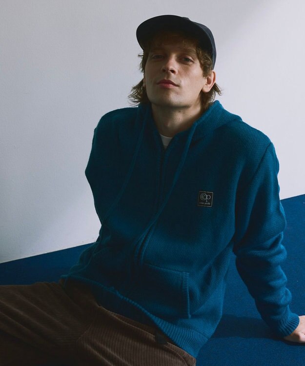 OP／FILA 【ocean pacific】ニットジップパーカー ダークブルー