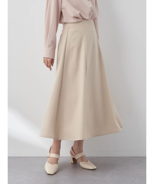 earth music&ecology すきな丈フレアスカート Beige