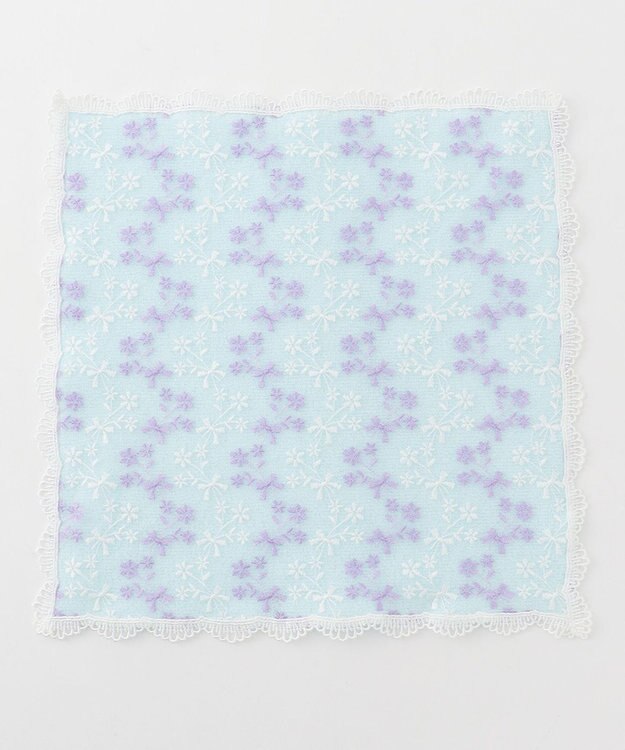 TOCCA FLORET TULLELACE TOWELCHIEF タオルハンカチ スカイブルー系