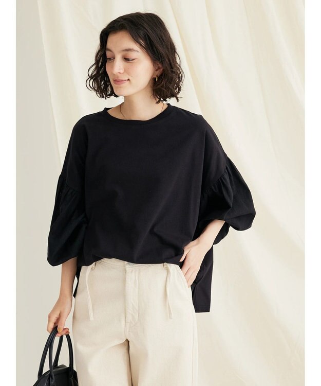 CRAFT STANDARD BOUTIQUE Ｌ／Ｒキャンバスドッキングカットプルオーバー Black