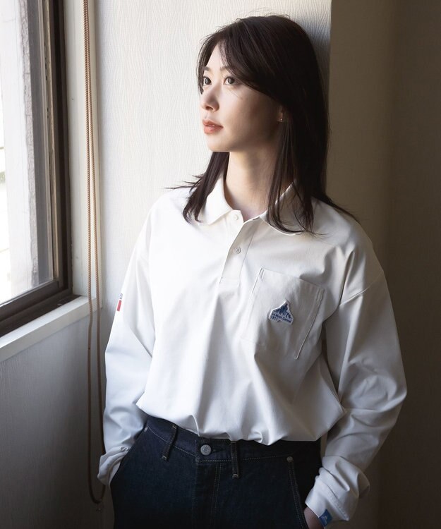 SHARE PARK LADIES 【UVケア・吸水速乾・ストレッチ・軽量 】エンブレムポロTシャツ（S・Mサイズ） ホワイト系