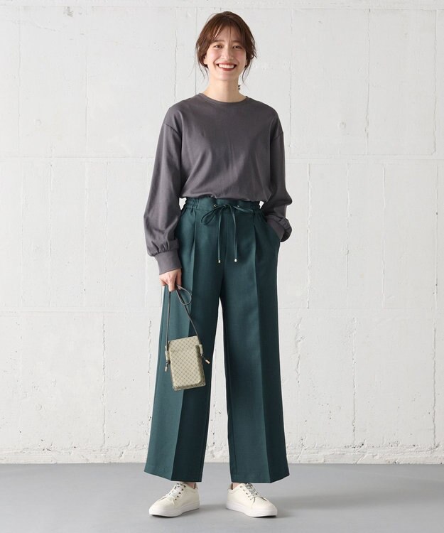 ANY 【UVケア】ビューティベーシックロングＴシャツ チャコール