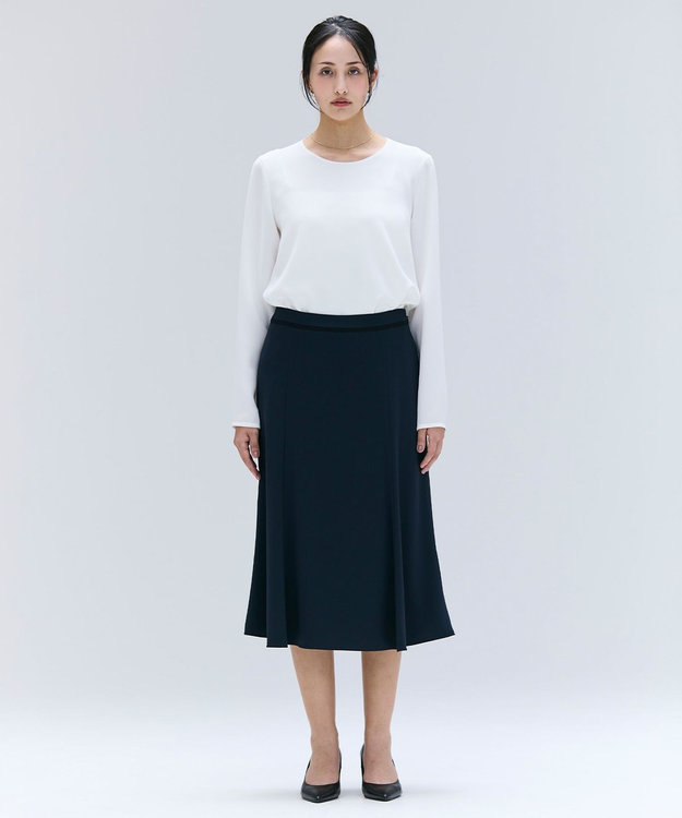 BEIGE， 【洗える・L-size】CINDY / フレアスカート Navy x Black