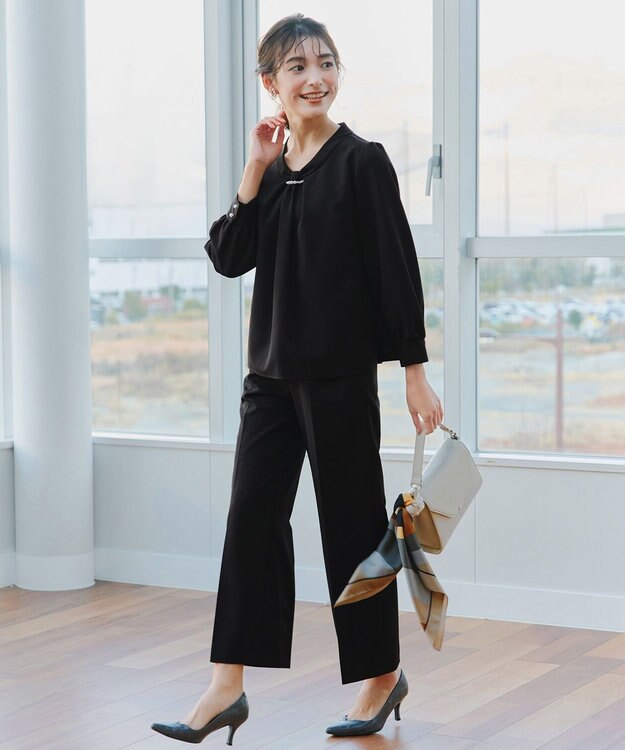 Tiaclasse 【ダブルクロス】ワイドパンツ ブラック