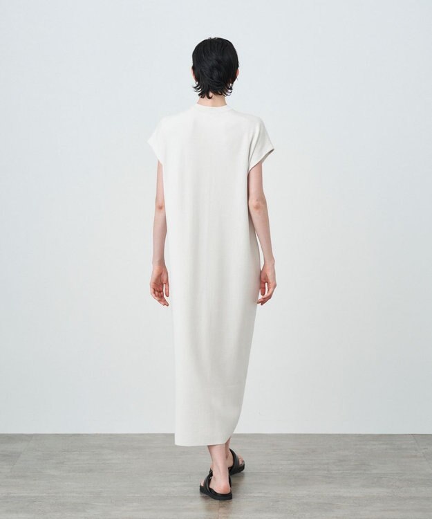 ATON 50/2 NATURAL DYE ORGANIC COTTON | バンドカラードレス WARM WHITE