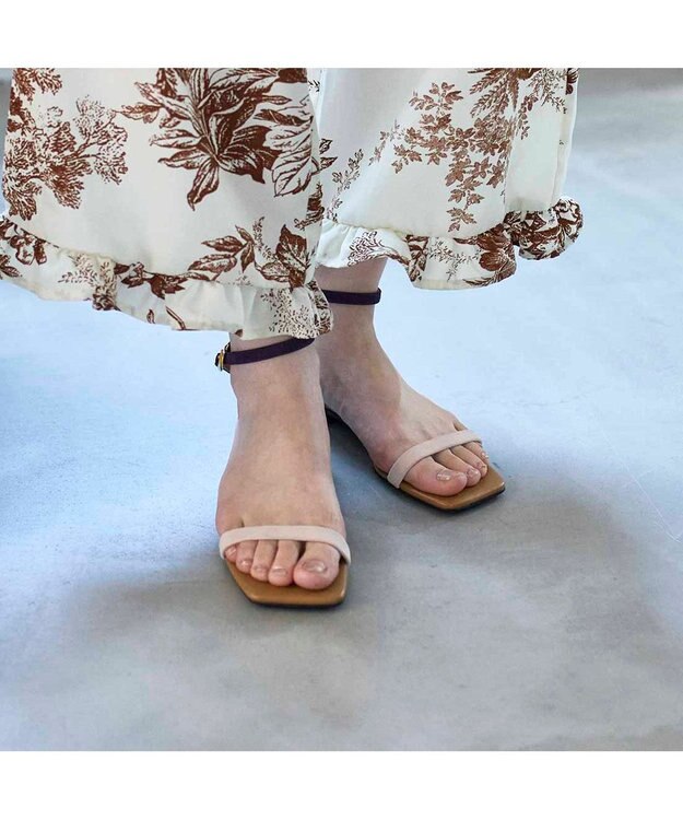 MODE ET JACOMO <MODE ET JACOMO>スリムストラップフラットサンダル ベージュスエード