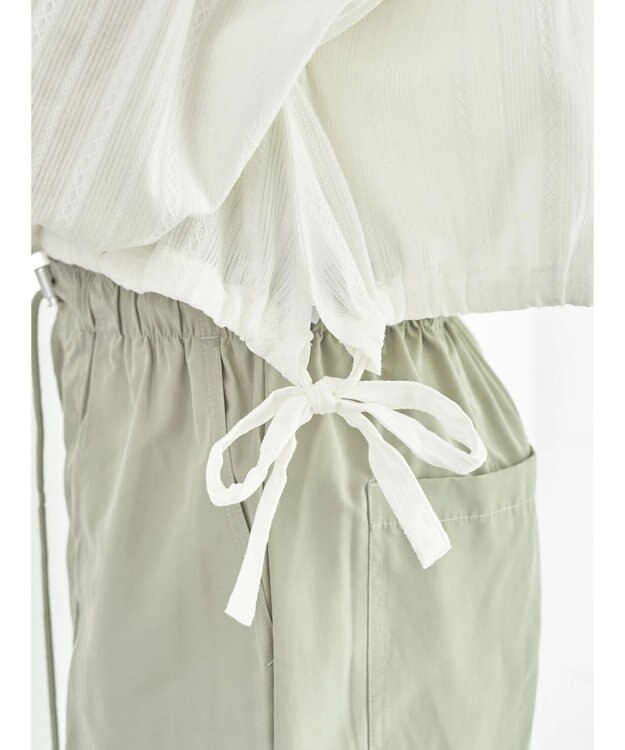 earth music&ecology ＳＥＴ２点ドビーショートブラウス＋キャミワンピース Beige