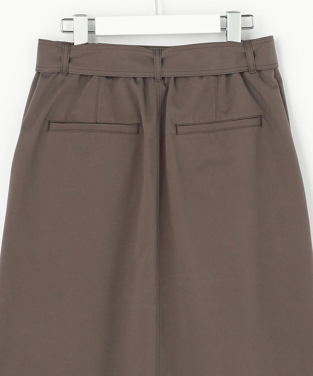 自由区 S 【カタログ掲載】ブラッシュドコットンサテンナロー スカート ダークブラウン