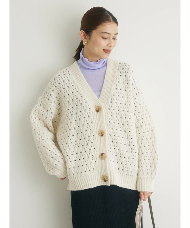 Green Parks ・Ｐｅｔｉｔ　Ｆｌｅｕｒ　スカシアミニットカーディガン Ivory