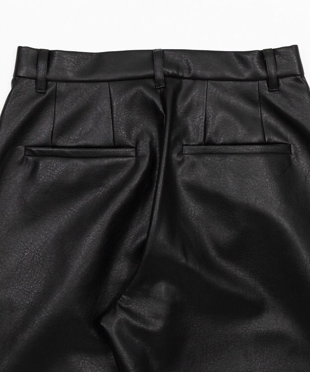 WEGO PUタックワイドトラウザー ブラック