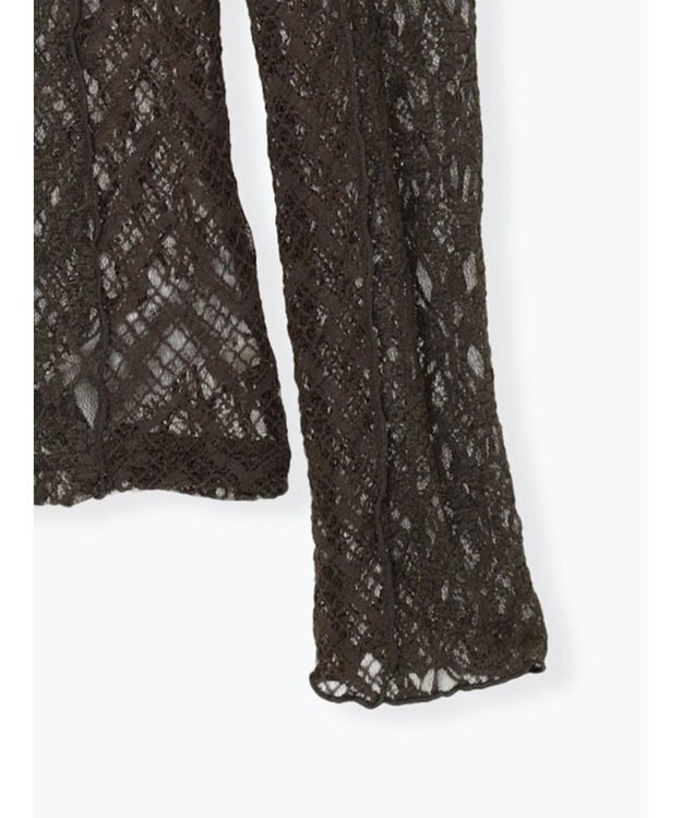 Te chichi パッチワークレースクルーネックTOPS《2025Autumn catalog vol.2 item》 チャコールグレー