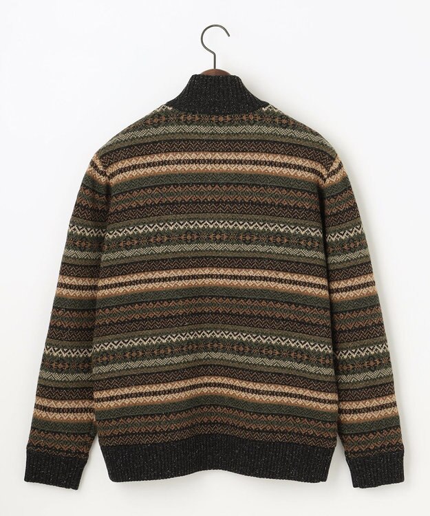 JOSEPH ABBOUD MOUNTAIN 【UNISEX】総裏フルZIPフェアアエル柄 ニットブルゾン オリーブ系7