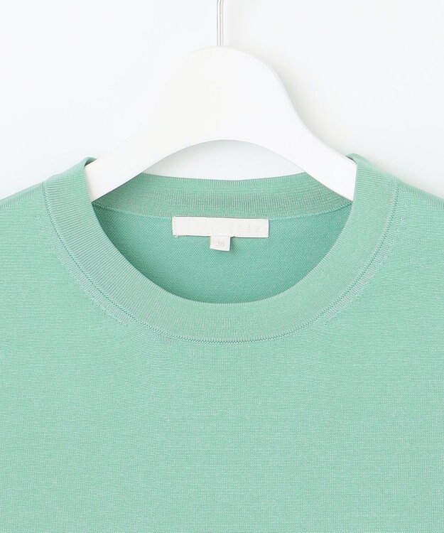 自由区 【アンサンブル対応・洗える】アセテートコットンプルオーバー ニット グラスグリーン