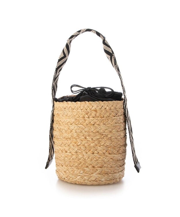 UNBILLION カシュカシュ cachecache / ジャガードテープハンドルラフィアバケツトート ブラック