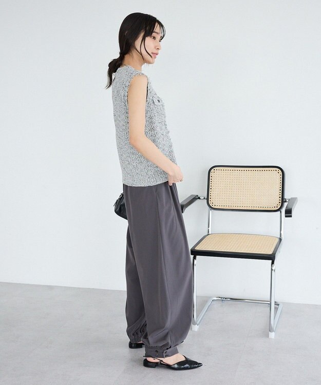CRAFT STANDARD BOUTIQUE フリンジノースリーブニットプルオーバー Light Gray Mixture