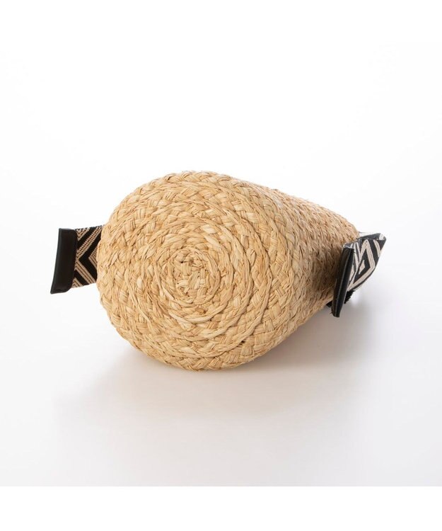 UNBILLION カシュカシュ cachecache / ジャガードテープハンドルラフィアバケツトート ブラック