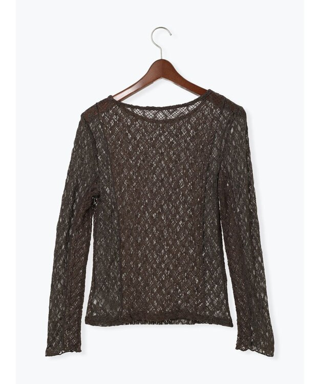 Te chichi パッチワークレースクルーネックTOPS《2025Autumn catalog vol.2 item》 チャコールグレー