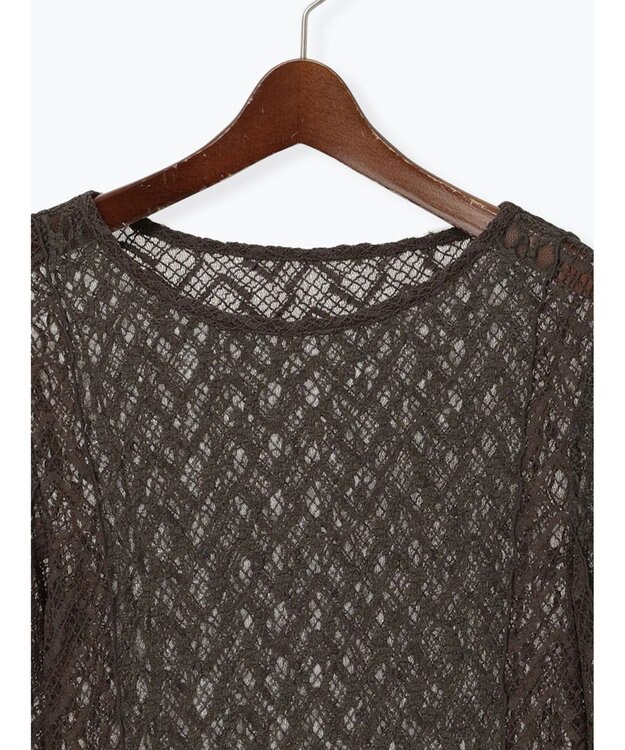 Te chichi パッチワークレースクルーネックTOPS《2025Autumn catalog vol.2 item》 チャコールグレー