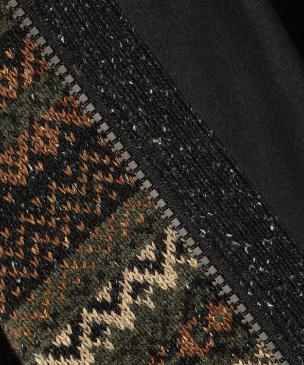JOSEPH ABBOUD MOUNTAIN 【UNISEX】総裏フルZIPフェアアエル柄 ニットブルゾン オリーブ系7