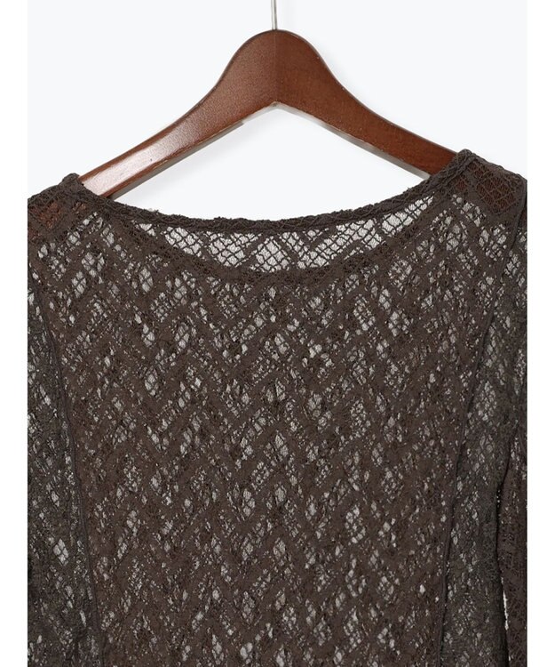 Te chichi パッチワークレースクルーネックTOPS《2025Autumn catalog vol.2 item》 チャコールグレー