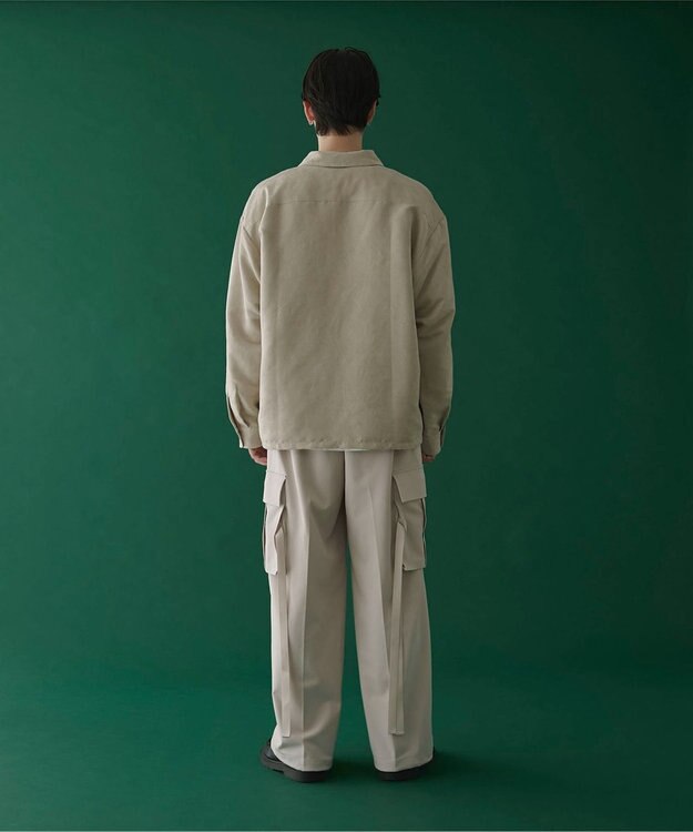 WEGO フェイクスウェードハーフZIPシャツ（LS） ライトベージュ