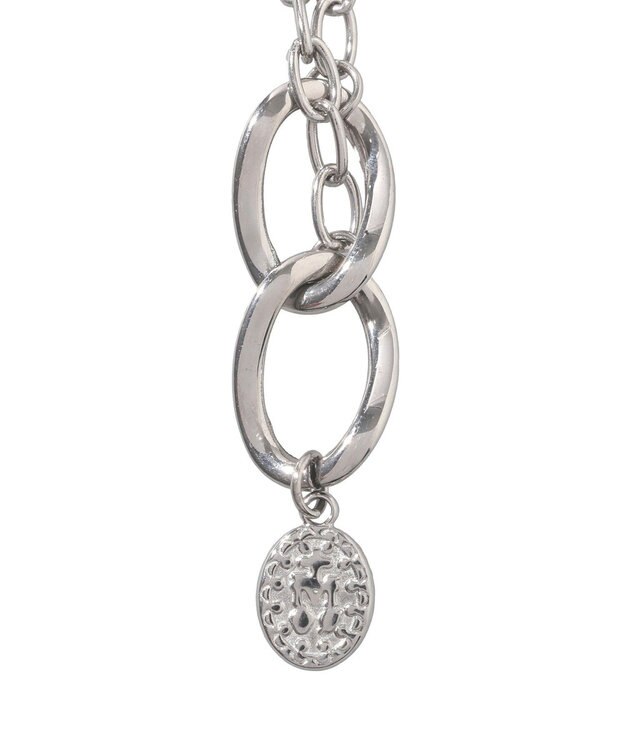 earth music&ecology 【ステンレス】コインモチーフ３連ネックレス Silver