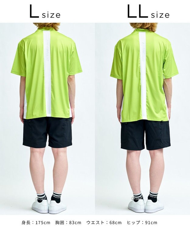 PW CIRCULUS 【MEN】メッシュコンビ モックネック ゴルフ ライトグリーン系