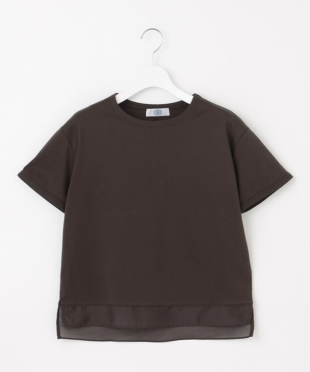 J.PRESS LADIES 【WEB限定カラーあり・洗える】コットンスムース シアーデザイン カットソー 【WEB限定カラー】ダークブラウン系