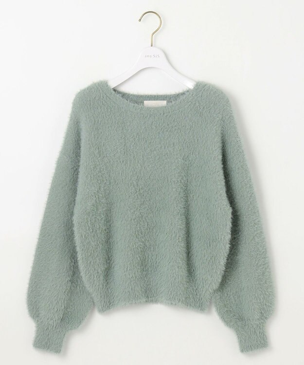 ANY SIS 【洗える】シャギー ニット ミント