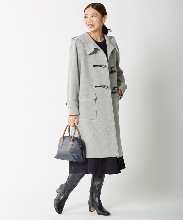 J.PRESS LADIES スペリオル圧縮メルトン ダッフルコート ライトグレー系