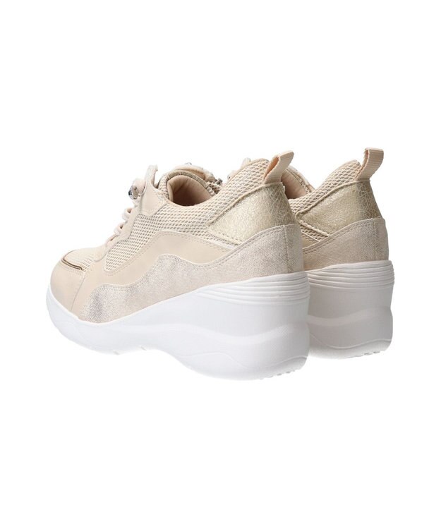 Bridget Birkin 【Round About】サイドジップヒールアップスニーカー ベージュコンビ